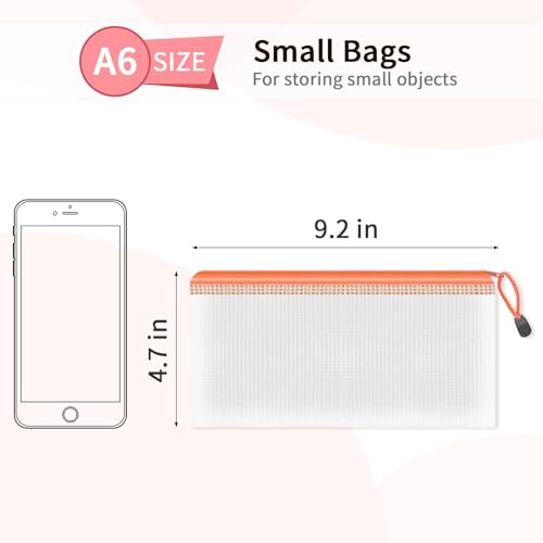 12 Pack A6 Mesh Zipper Pouch Bags (12 Count)
