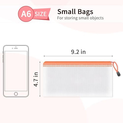 12 Pack A6 Mesh Zipper Pouch Bags (12 Count)