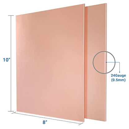 2 Pieces 99.9% Pure Copper Sheet (2 Count)