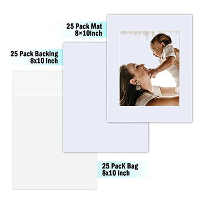 Pack of 25 White Mat Board Pre