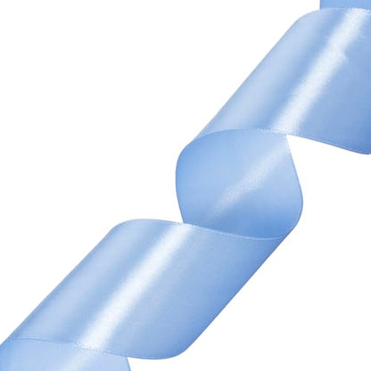 2 Inch Sky Blue Solid Satin Ribbon for Gift Wrapping