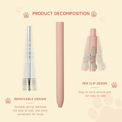 Cat Pens 4 Pcs 0.5mm Cute Kawaii Black Ink Pens Fine Point Smooth Writing Pen (4 Count)