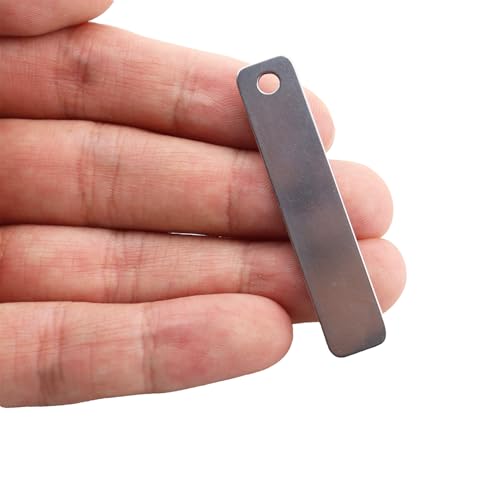 15PCS Metal Engraving Plate Stainless Steel Blank Stamping Rectangle Label 8th DIY Stamping Stamping Military Pendant Long Strip Tag (15 Count)