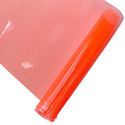 HYANG Tomato Transparent PVC Super Clear Holographic Vinyl Faux Leather Sheets 1 Roll 12" x 47"