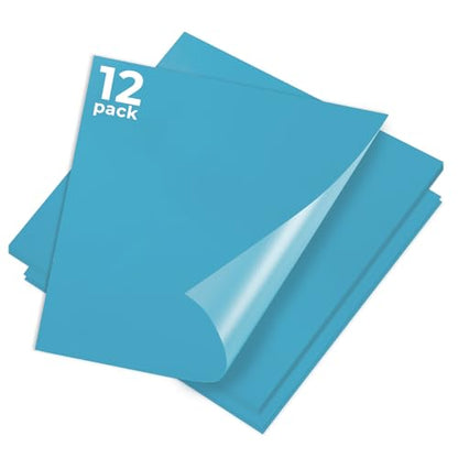Light Blue Permanent Vinyl 12 Pack 12"x12" Compatible with Cricut (12 Count)