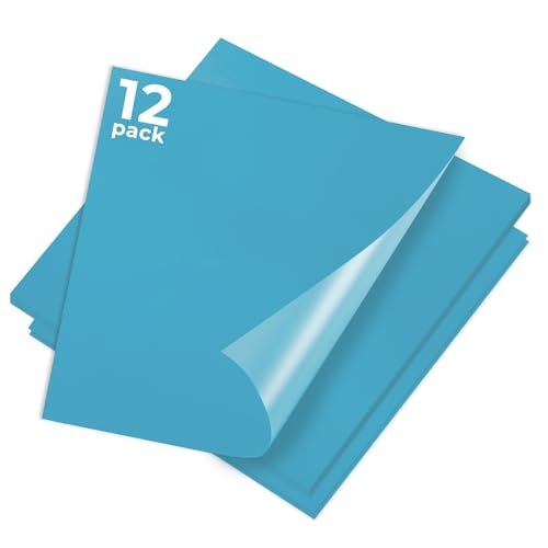 Light Blue Permanent Vinyl 12 Pack 12"x12" Compatible with Cricut (12 Count)