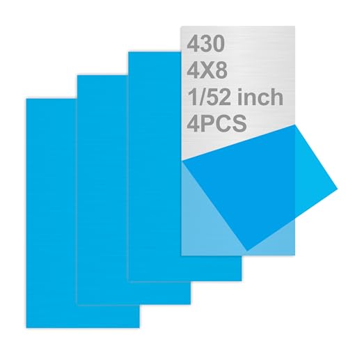 4PCS 4"x8"x1 52"Stainless Steel Metal Plates for Magnetic Mount Board Wall (4 Count)