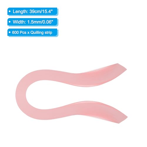 Quilling Strips Paper 600pcs 1.5mm 39cm Origami Paper Quilling Kits for Art DIY Hand Craft Christmas