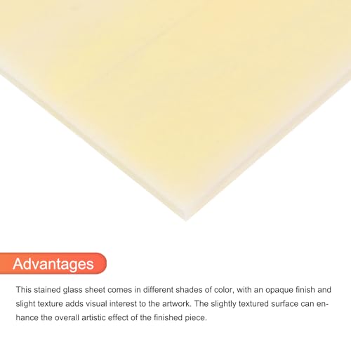 2 Pcs Stained Glass Sheet Mosaic Tile 7.9 Inch x 5.9 Inch Light Brown Stained Glass Sheets for Crafts DIY Art Project
