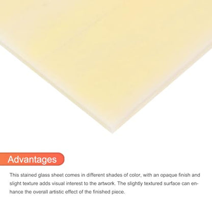 2 Pcs Stained Glass Sheet Mosaic Tile 7.9 Inch x 5.9 Inch Light Brown Stained Glass Sheets for Crafts DIY Art Project
