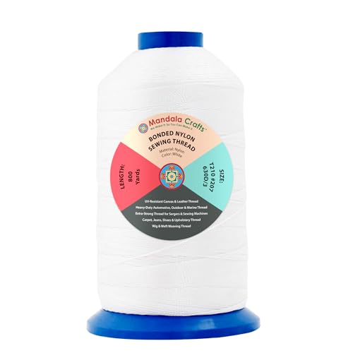 Size 207 630D T210 White Bonded Nylon Thread (3750 Foot)