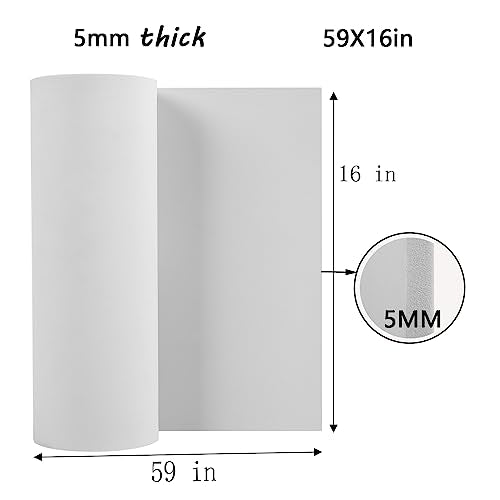 5mm EVA Foam Sheets Roll 16x59in White for Cosplay DIY 90kg