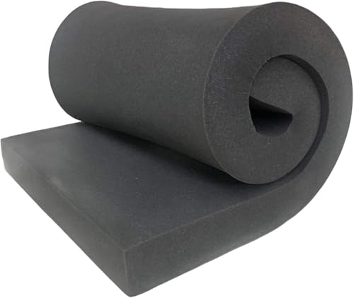 1" x 24" x 96" Black Upholstery Foam Sheet (16.5 Sq Ft)