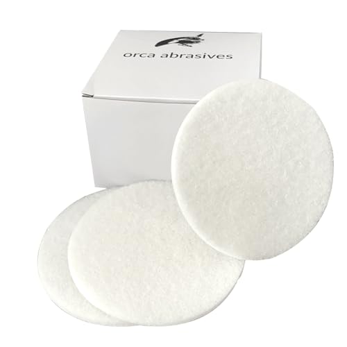 White Buffing and Polishing Pad with Hook and Loop Back