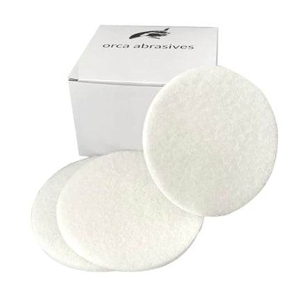 White Buffing and Polishing Pad with Hook and Loop Back