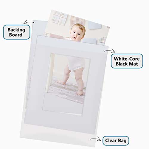 10 Pack White Mat Set 11x14 for 8.5x11 with White Core Bevel Cut