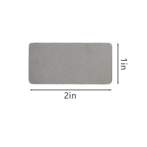 Stainless Steel Engraving Blank Tags Rectangle Stamping Blanks Blank Metal Plate 25 Pack 1x2Inch