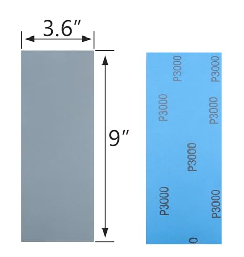 30Pcs 9 x 3.6 Inchs 3000 Grit Wet and Dry Handmade Universal Sanding Sheets (30 Count)