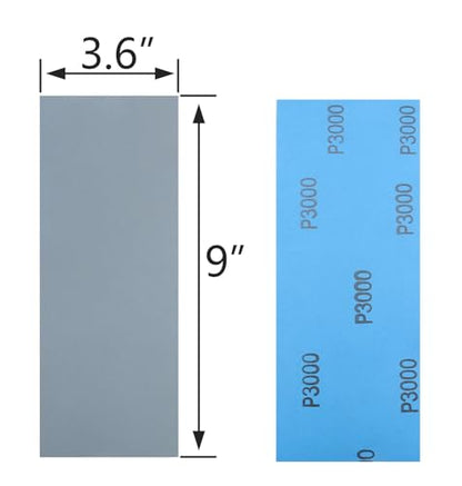 30Pcs 9 x 3.6 Inchs 3000 Grit Wet and Dry Handmade Universal Sanding Sheets (30 Count)
