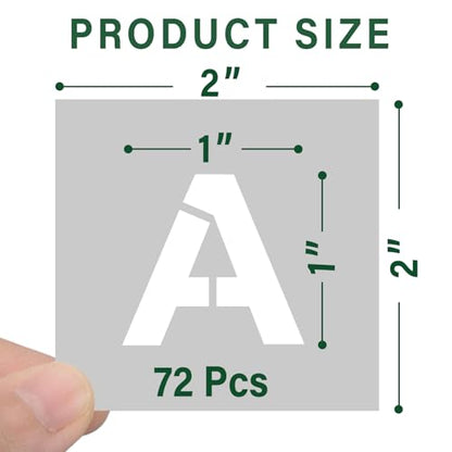 1 Inch 72 Pcs Letter Stencils (72 Count)