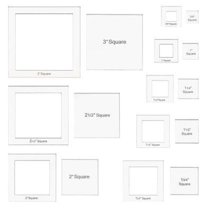 16 Sizes Square Quilting Template (16 Count)