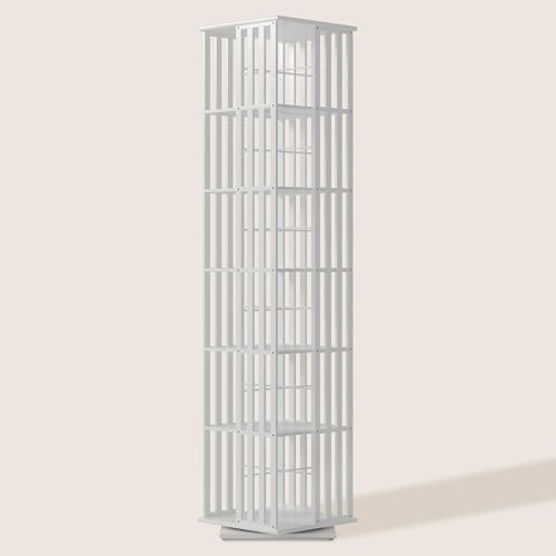 Bamboo 360 Rotating Bookshelf Tower