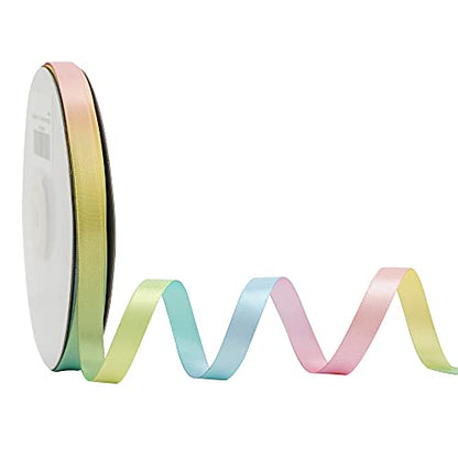 Pastel Satin Ribbon Pastel Rainbow Ribbon Pastel Color Craft Ribbons 3 (150 Foot)