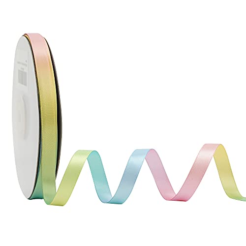 Pastel Satin Ribbon Pastel Rainbow Ribbon Pastel Color Craft Ribbons 3 (150 Foot)