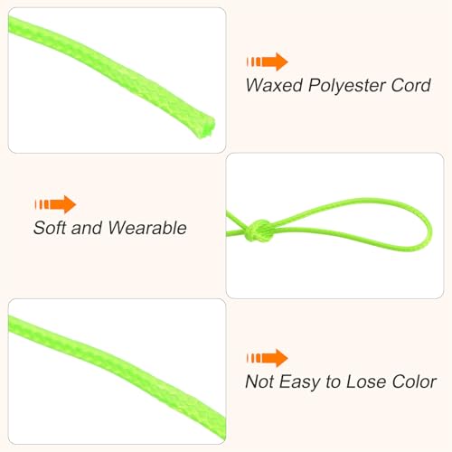 Waxed Cord 0.8mm Waxed Polyester Cord 175 Yard Wax String for Bracelet Making
