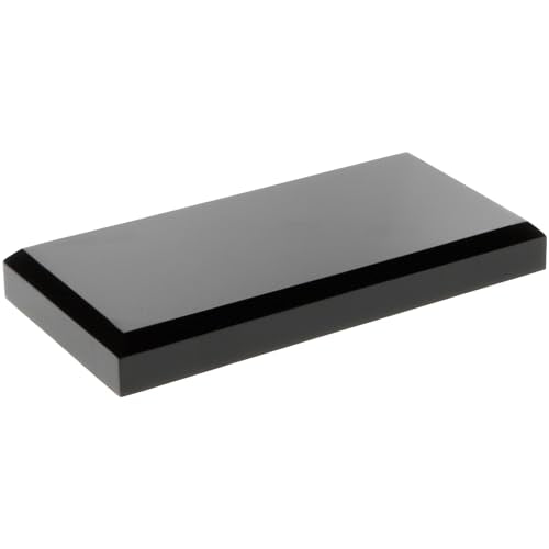 6" W x 3" D x 0.75" H Black Rectangular Display Base (6 Count)