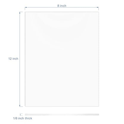 Pack of 10 Clear Cast Acrylic Sheet 8" x 12" x 1 (10 Count)
