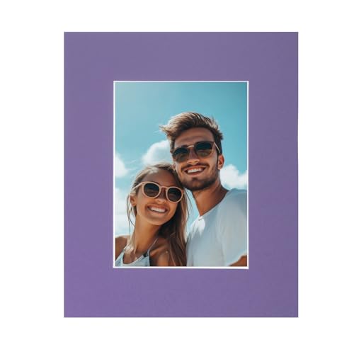 Picture Mats 8 x 10 Mat Board Center for 5 x 7 Pictures Acid Free White Core Bevel Cut Frame Mattes with Backing for Display Art Measuring