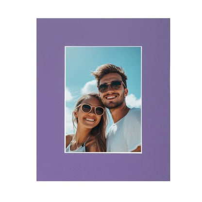 Picture Mats 8 x 10 Mat Board Center for 5 x 7 Pictures Acid Free White Core Bevel Cut Frame Mattes with Backing for Display Art Measuring