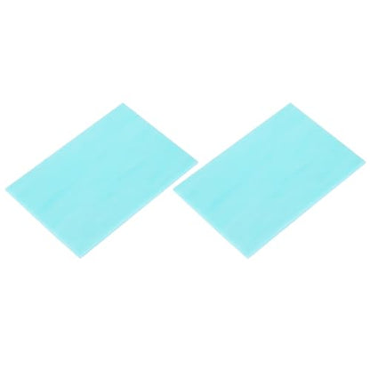 2 Pcs Stained Glass Sheet Mosaic Tile 7.9 Inch x 5.9 Inch Sky Blue Stained Glass Sheets for Crafts DIY Art Project