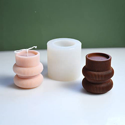 Barrel Striped Candle Silicone Mold Geometric Pillar Candle Soap Mold Fondant Chocolate Cake Baking Mould Plaster Clay Resin Epoxy Mold
