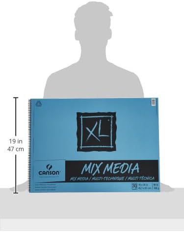 Canson XL Series Mixed Media Pad, Side Wire, 18x24 inches, 30 Sheets – Heavyweight Art Paper for Watercolor, Gouache, Marker, Painting, Drawing, Sketching - Crafty Corner