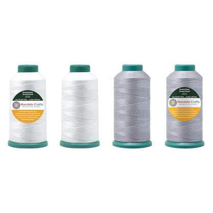 Size 69 210D T70 White Gray Bonded Nylon Thread (18000 Foot)