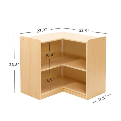 L Shape Montessori Bookshelf for Compact Corner Space