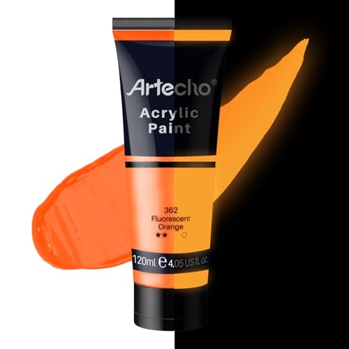 Fluorescent Orange Acrylic Paint 120ml (4.05 Fl Oz)