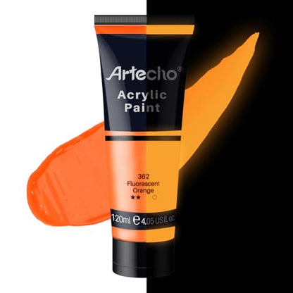 Fluorescent Orange Acrylic Paint 120ml (4.05 Fl Oz)