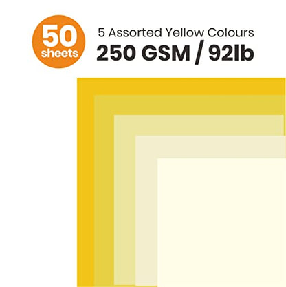 Yellow Colored Cardstock Thick Paper 50 Sheets