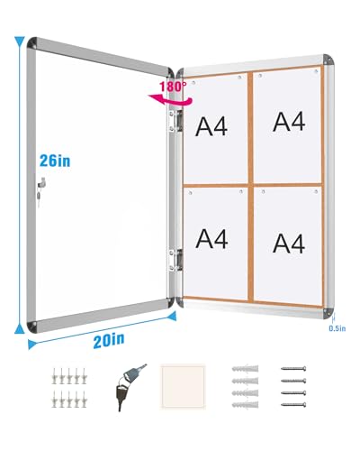 2 Pack 26"x20" Enclosed Bulletin Board (2 Count)