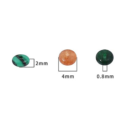 Natural Mix Colored Disk Stone Beads 4x2mm 160pcs Rondelle Loose Semi Gemstone Beads for Jewelry Making Design (160 Count)