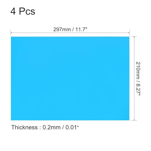 4Pcs A4 Gel Light Lighting Filter Overlay Transparent Color Correction Plastic Vinyl PVC Sheets Photography Television Blue (4 Count)