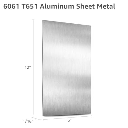 2 Pack 6061 T651 Aluminum Sheet Metal 6" x 12" x 1