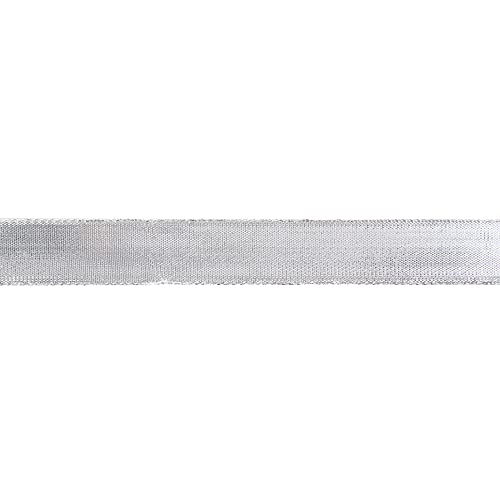 Silver Wired Woven Metallic Ribbon (75 Foot)