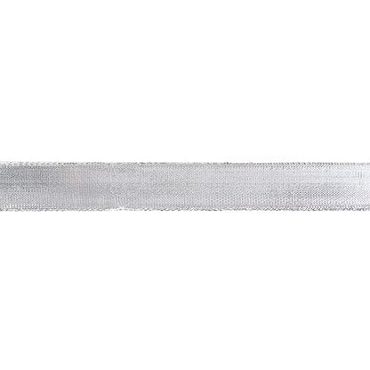 Silver Wired Woven Metallic Ribbon (75 Foot)