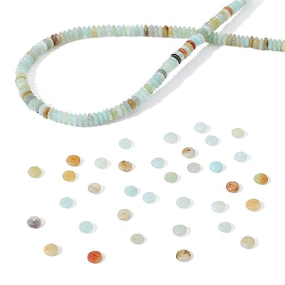 Natural Amazonite Disk Stone Beads 4x2mm 160pcs Rondelle Loose Semi Gemstone Beads for Jewelry Making Design (160 Count)