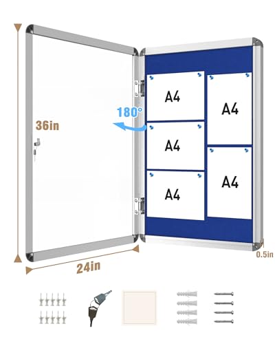 36"x24" Enclosed Bulletin Board