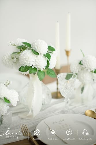 White Artificial Dahlias (25 Count)